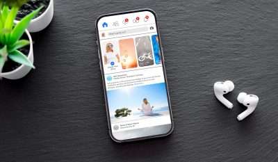Handy mit Facebook Ads Kampagne für Wellness