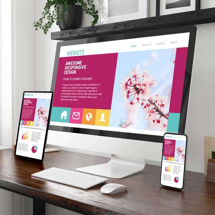 Landingpage auf Desktop, Tablet und Handy