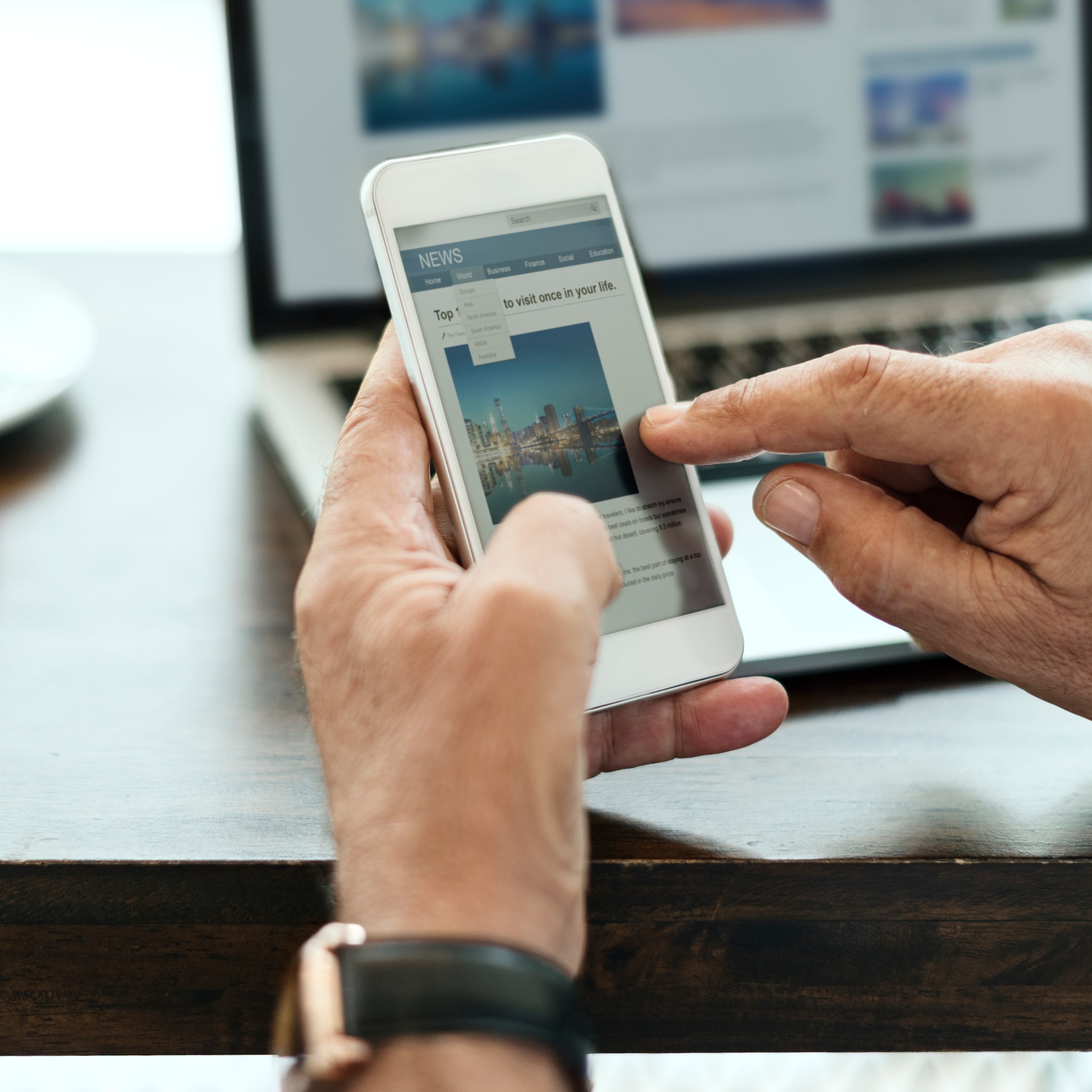 Coffee Shop Communication Connection Technology Concept